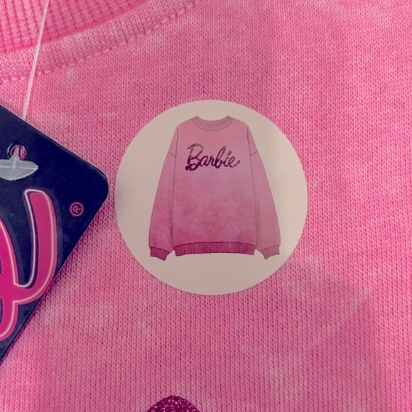 Barbie Girls  Sweatshirt Cozy Sweater Pullover Crewneck Glitter Logo - 10 - Picture 2 of 5